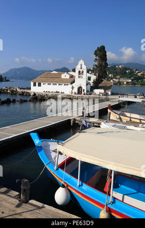 Vlacherna Monastery, Corfù Corfù, Grecia, Europa Foto Stock