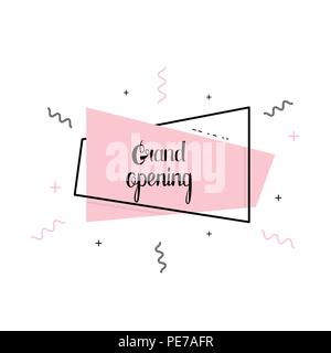 Grand Opening banner isolati su sfondo bianco. Illustrazione Vettoriale. Illustrazione Vettoriale