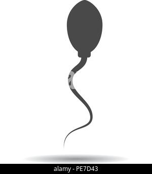 Icona di sperma. Vettore silhouette nera di sperma. Illustrazione Vettoriale