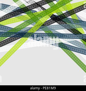 Diversi colori pneumatico via sagome isolati su sfondo bianco Illustrazione Vettoriale