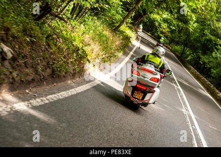 Honda Goldwing proprietari prendete la strada nel Derbyshire Peak District. 2018 Trento WingDing, Matlock, Derbyshire. Foto Stock