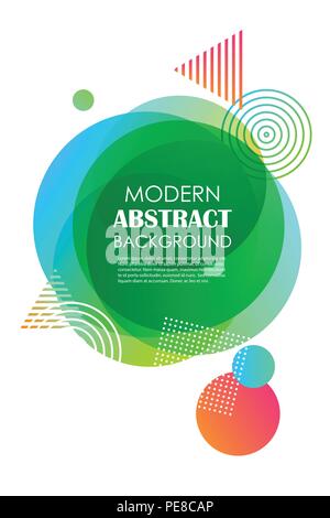 Abstract gradiente verde modello geometrico design e sfondo mobile. Utilizzare per il vettore cerchio di moderna progettazione di forme, coprire il modello minimo, brochure, Illustrazione Vettoriale