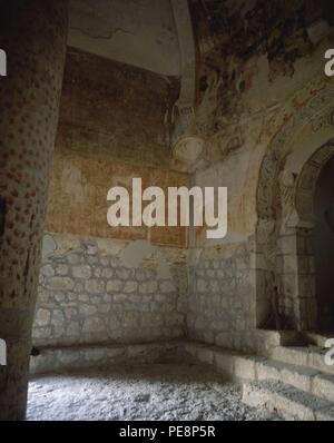 INTERIOR DE LA ERMITA DE SAN BAUDELIO DE BERLANGA - MOZARABE - SIGLO XI. Posizione: Ermita de San BAUDELIO, CASILLAS DE BERLANGA, Spagna. Foto Stock