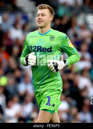 Leeds United portiere Bailey Peacock-Farrell durante il cielo di scommessa match del campionato contro il Leeds United al Pride Park, Derby. Foto Stock