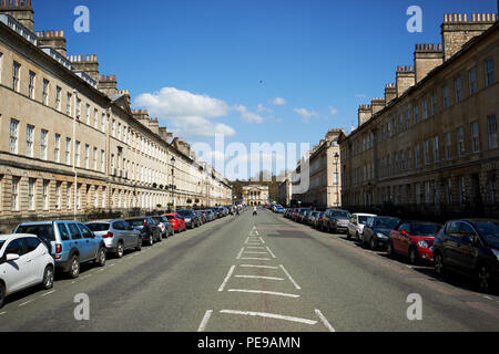 Case cittadine Georgiane sulla Great Pulteney Street Bath England Regno Unito Foto Stock