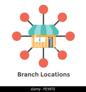 Icona di franchising w Home Office, la sede aziendale e affiliato le immagini delle icone Illustrazione Vettoriale