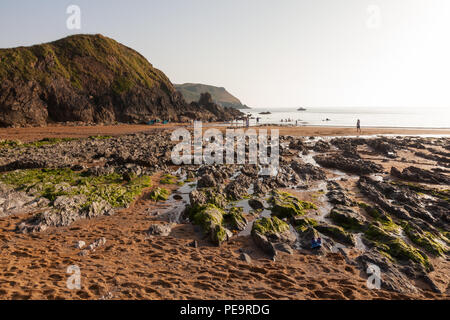 Speranza esterno Cove, Mouthwell sands beach, Kingsbridge, Devon, Inghilterra, Regno Unito. Foto Stock