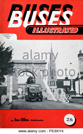 Gli autobus illustrato, vintage UK rivista mensile dal 1958 Foto Stock