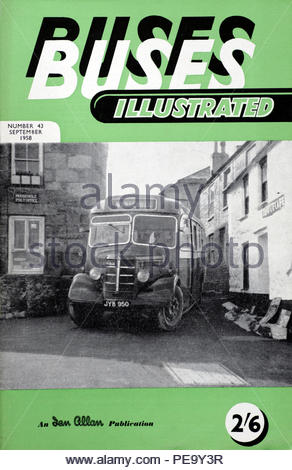 Gli autobus illustrato, vintage UK rivista mensile dal 1958 Foto Stock