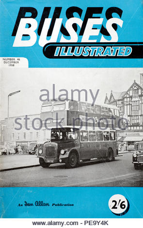 Gli autobus illustrato, vintage UK rivista mensile dal 1958 Foto Stock