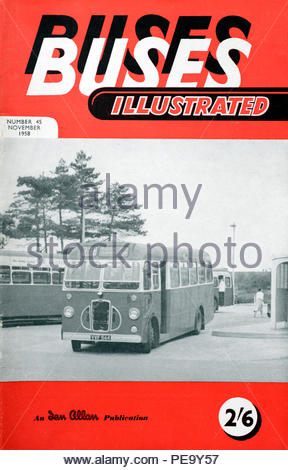 Gli autobus illustrato, vintage UK rivista mensile dal 1958 Foto Stock
