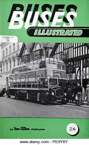 Gli autobus illustrato, vintage UK rivista mensile dal 1958 Foto Stock