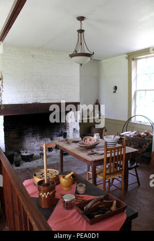 Immagine della vecchia cucina coloniale a Chippokes Plantation, VA, USA Foto Stock