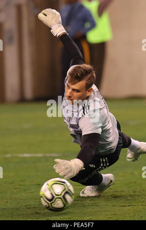 Andriy Lunin nuovo portiere del Real Madrid durante il warm up prima di Real Madrid vs Roma partita nel 2018 International Champions Cup a MetLife stadium Foto Stock