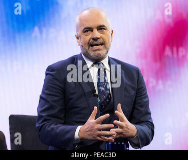 Edi Rama, Primo Ministro dell'Albania, parlando a AIPAC (American Israel Public Affairs Committee) Conferenza politica a Walter E. Washington Co Foto Stock