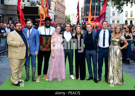 Il cast e la troupe (sinistra-destra) Nick Frost, Direttore Iain Morris, Hammed, infatti Animashaun, Hannah Tointon, Joe Thomas, Emma Rigby, Theo Barklem-Biggs, Hugh Coles e Claire Jones che frequentano la prima mondiale del Festival presso il Cineworld Leicester Square, Londra. Foto Stock