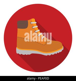 Scarpe da trekking icona in stile piatto isolato su sfondo bianco. Simbolo di scarpe illustrazione vettoriale. Illustrazione Vettoriale