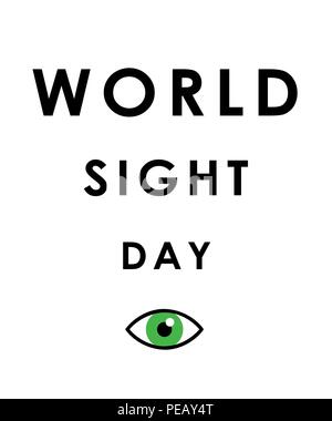 Giornata Mondiale della Vista Green eye illustrazione vettoriale EPS10 Illustrazione Vettoriale
