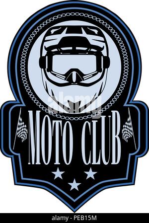 Moto Club badge emblema logo template vettoriale Illustrazione Vettoriale