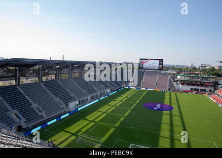 Washington, Stati Uniti. 14 Luglio, 2018. Audi Campo è visto prima del gioco tra D.C. Regno e Vancouver Whitecaps presso Audi Archiviato in Washington, DC il 14 luglio 2018. D.C. Si tratta di D.C. Regno del primo gioco in campo Audi. Credito: la foto di accesso/Alamy Live News Foto Stock