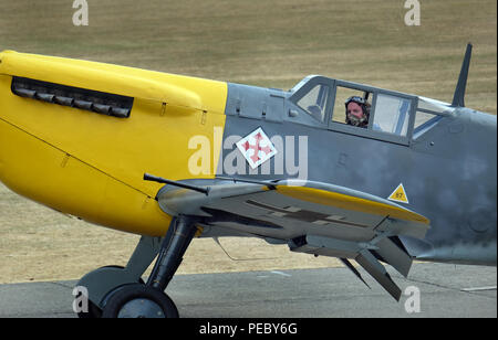 Il Buchon era una spagnola versione integrata del tedesco Messerschmitt Bf 109 G fighter ma è stato alimentato da una Hispano Suiza o motore Rolls-Royce. Foto Stock