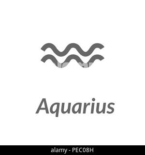 Il Water-Bearer aquarius cantare. Star elemento di costellazione. Età di Aquarius costellazione di simboli zodiacali luce su sfondo bianco. Foto Stock