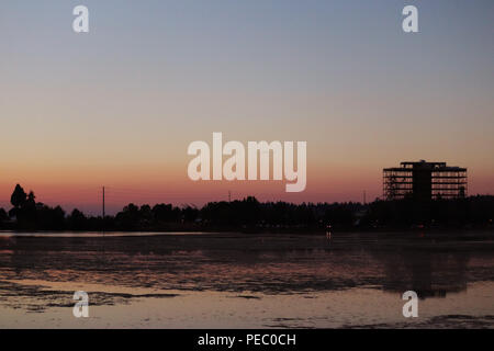 Tramonto al Lago Capitol in Olympia, Washington Foto Stock