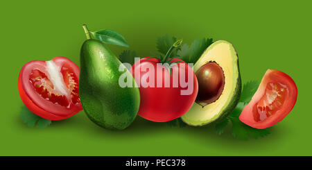 Avocado e pomodoro Foto Stock