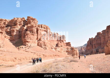 Charyn Canyon, Charyn Canyon National Park, Charyn Canyon Parco Naturale Nazionale, Almaty, Kazakhstan orientale Foto Stock