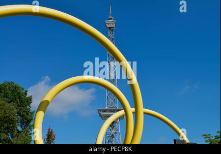 Kunstwerk Ursula Sax, Looping 1992, Funkturm, Messedamm, Westend, Charlottenburg di Berlino, Deutschland Foto Stock