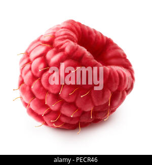 Isolato Berry. Uno fresco frutta Lampone su sfondo bianco con percorso di clipping. Macro. Close up. Foto Stock