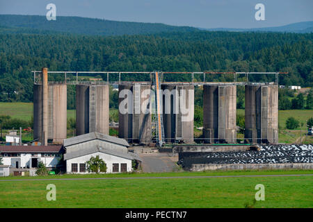 Silos, Milch Land GmbH, Veilsdorf, Thueringen, Deutschland Foto Stock