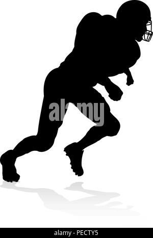 Giocatore di Football Americano Silhouette Illustrazione Vettoriale