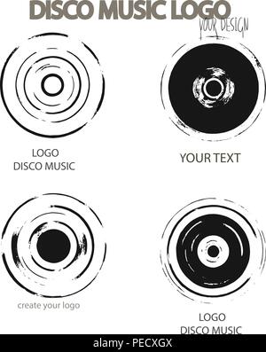 Vettore cerchio astratto swirl logo design elementi. Carta Origami style, piatta e line art Illustrazione Vettoriale