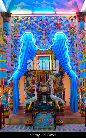 Tempel, Cao Dai, Sa Dec, Mekongdelta, Vietnam Foto Stock