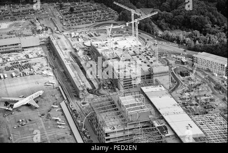Aeroporto di Manchester foto aerea su un terminale nuovo progetto di costruzione Foto Stock