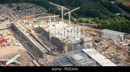 Aeroporto di Manchester foto aerea su un terminale nuovo progetto di costruzione Foto Stock