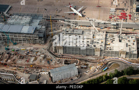 Aeroporto di Manchester foto aerea su un terminale nuovo progetto di costruzione Foto Stock