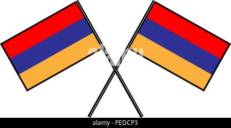 Bandiera dell'Armenia. Stilizzazione di banner nazionali. Semplice illustrazione vettoriale con due bandiere Illustrazione Vettoriale