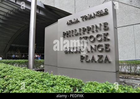 MANILA, Filippine - 7 dicembre 2017: Philippine Stock Exchange Plaza in Makati City Metro Manila, Filippine. PSE mestieri più di 340 aziende. Foto Stock