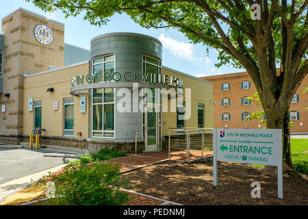 Rockville città dipartimento di polizia, 2 East Montgomery Avenue, Rockville, Maryland Foto Stock