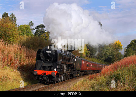 92212 Oldbury di taglio sul Severn Valley Railway 23.9.11 Foto Stock