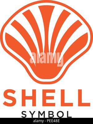 Shell logo astratto modello di disegno vettore isolato in bianco Illustrazione Vettoriale