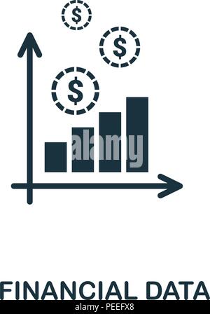 Dati finanziari icona creativi. Elemento di semplice illustrazione. I dati finanziari concept design simbolo dalla finanza personale collezione. Può essere utilizzato per mobi Illustrazione Vettoriale