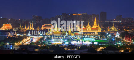 Bangkok, Tailandia - 28 lug 2018: vista Panorama di Sua Maestà il Re Maha Vajiralongkorn Bodindradebayavarangkun la celebrazione di compleanno a Sanamluang e Foto Stock