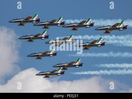 Le Frecce Tricolori aereo Italiano Team Display Foto Stock