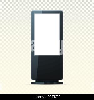 POS o pubblicità poi riposare sul trasparente. Retail annunci banner o scambi blank cartello mockup, digital lightbox o segnaletica per poster, citylight. La promozione delle imprese commerciali e tema della scheda Illustrazione Vettoriale