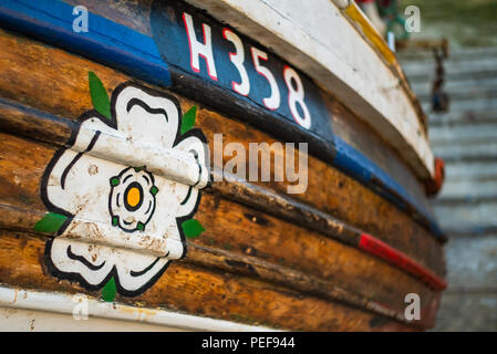 Ci sono così tante fantastiche vedute sulla grande costa dello Yorkshire. Questo è Flamborough, casa dei sorprendenti scogliere, faro e fantastica fauna selvatica Foto Stock