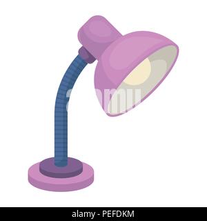 Viola lampada da tavolo. Luce per rendere le lezioni .Scuola e istruzione unica icona in stile cartoon simbolo vettore stock web illustrazioni. Illustrazione Vettoriale