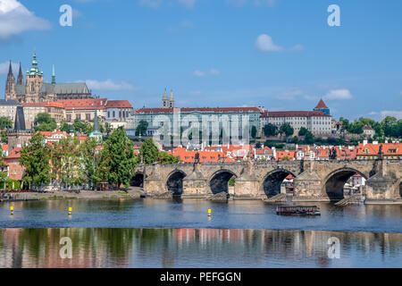 Il Ponte Carlo a Praga, Repubblica Ceca Foto Stock